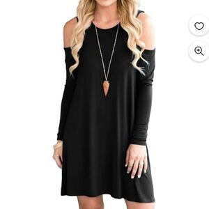 Qixing black simple dress